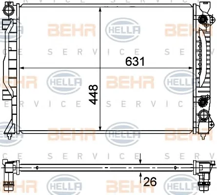 8MK 376 781-031 BEHR/HELLA/PAGID Радиатор охлаждения двигателя (фото 1)