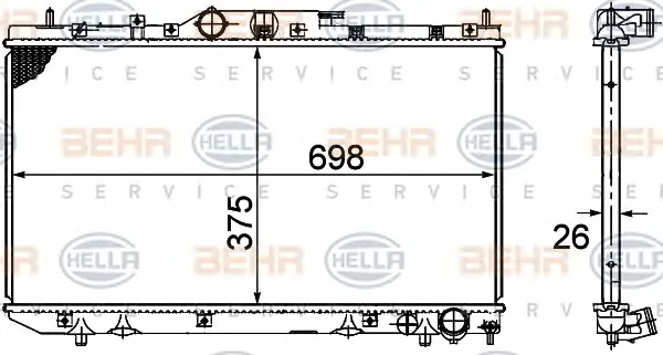 8MK 376 781-051 BEHR/HELLA/PAGID Радиатор охлаждения двигателя (фото 1)