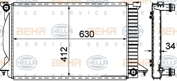 8MK 376 781-071 BEHR/HELLA/PAGID Радиатор охлаждения двигателя (фото 1)