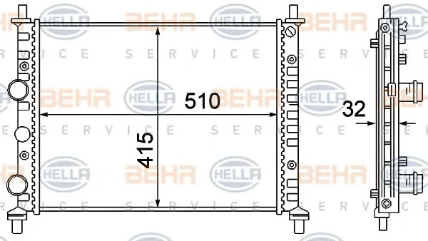 8MK 376 781-101 BEHR/HELLA/PAGID Радиатор охлаждения двигателя (фото 1)