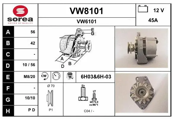VW8101 SNRA Генератор (фото 1)