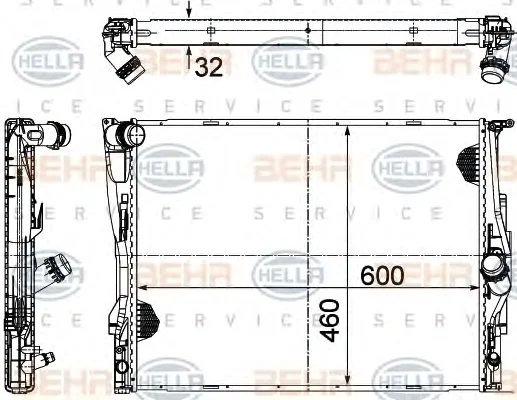 8MK 376 782-071 BEHR/HELLA/PAGID Радиатор охлаждения двигателя (фото 1)