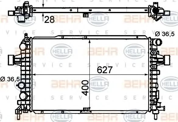 8MK 376 790-021 BEHR/HELLA/PAGID Радиатор охлаждения двигателя (фото 1)