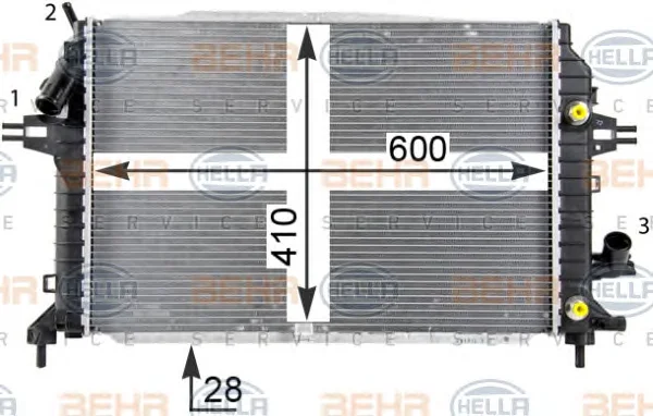 8MK 376 790-034 BEHR/HELLA/PAGID Радиатор охлаждения двигателя (фото 1)