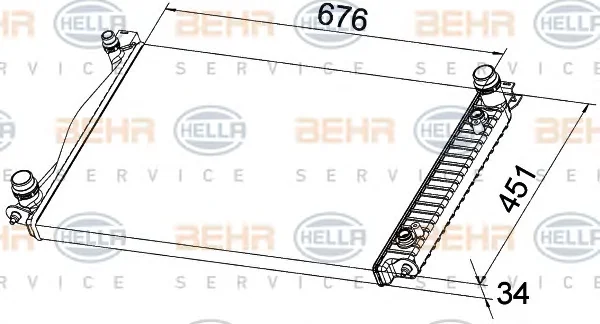 8MK 376 790-141 BEHR/HELLA/PAGID Радиатор охлаждения двигателя (фото 1)