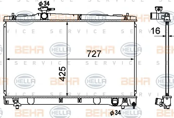 8MK 376 790-171 BEHR/HELLA/PAGID Радиатор охлаждения двигателя (фото 1)