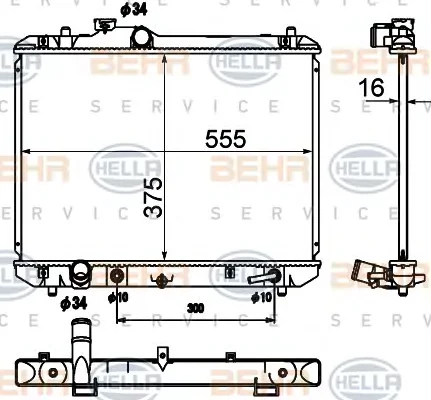 8MK 376 790-231 BEHR/HELLA/PAGID Радиатор охлаждения двигателя (фото 1)