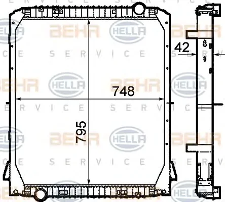 8MK 376 792-121 BEHR/HELLA/PAGID Радиатор охлаждения двигателя (фото 1)