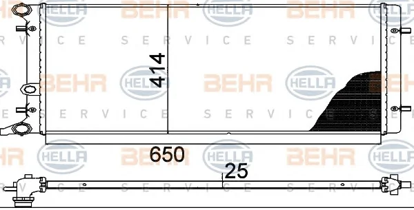 8MK 376 888-784 BEHR/HELLA/PAGID Радиатор охлаждения двигателя (фото 1)