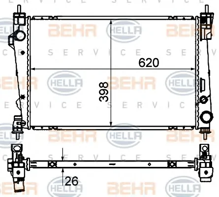 8MK 376 900-031 BEHR/HELLA/PAGID Радиатор охлаждения двигателя (фото 1)