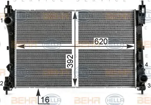 8MK 376 900-131 BEHR/HELLA/PAGID Радиатор охлаждения двигателя (фото 1)