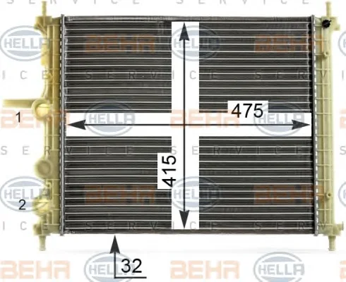 8MK 376 900-141 BEHR/HELLA/PAGID Радиатор охлаждения двигателя (фото 1)