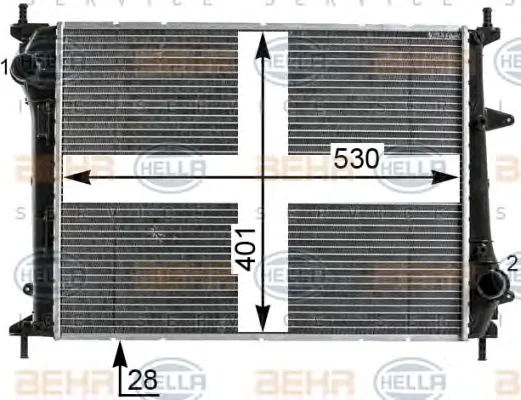 8MK 376 900-151 BEHR/HELLA/PAGID Радиатор охлаждения двигателя (фото 1)