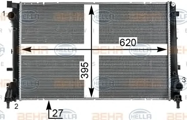 8MK 376 900-191 BEHR/HELLA/PAGID Радиатор охлаждения двигателя (фото 1)