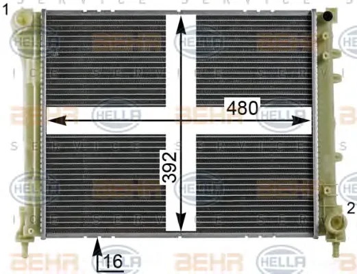8MK 376 900-211 BEHR/HELLA/PAGID Радиатор охлаждения двигателя (фото 1)