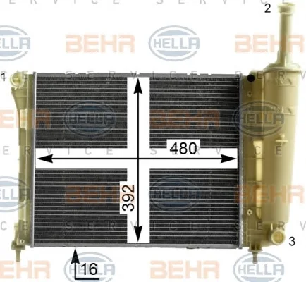 8MK 376 900-221 BEHR/HELLA/PAGID Радиатор охлаждения двигателя (фото 1)