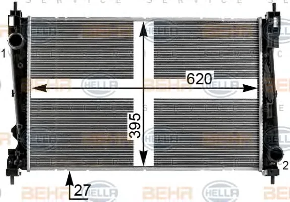 8MK 376 900-281 BEHR/HELLA/PAGID Радиатор охлаждения двигателя (фото 1)