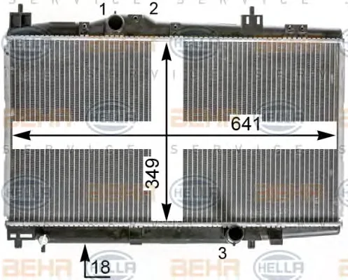 8MK 376 900-341 BEHR/HELLA/PAGID Радиатор охлаждения двигателя (фото 1)