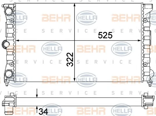 8MK 376 901-131 BEHR/HELLA/PAGID Радиатор охлаждения двигателя (фото 1)