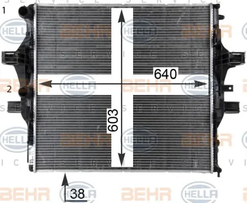 8MK 376 903-611 BEHR/HELLA/PAGID Радиатор охлаждения двигателя (фото 1)