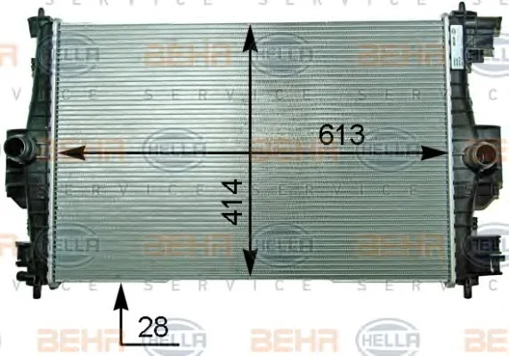 8MK 376 910-301 BEHR/HELLA/PAGID Радиатор охлаждения двигателя (фото 1)