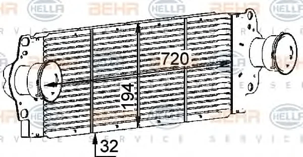 8ML 376 723-511 BEHR/HELLA/PAGID Интеркулер (радиатор интеркулера) (фото 1)