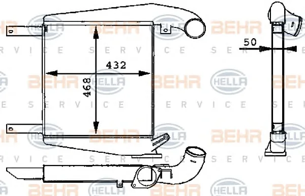 8ML 376 723-711 BEHR/HELLA/PAGID Интеркулер (радиатор интеркулера) (фото 1)