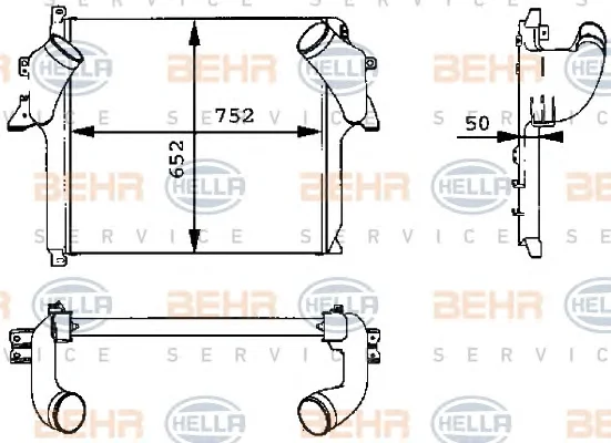 8ML 376 723-721 BEHR/HELLA/PAGID Интеркулер (радиатор интеркулера) (фото 1)