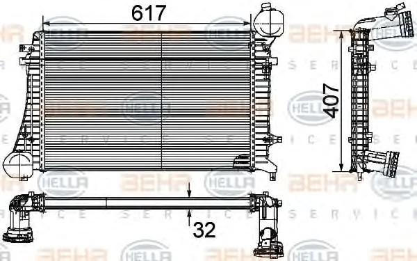 8ML 376 746-071 BEHR/HELLA/PAGID Интеркулер (радиатор интеркулера) (фото 1)