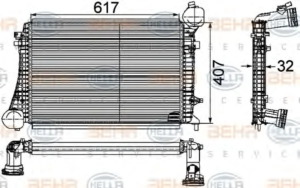 8ML 376 746-151 BEHR/HELLA/PAGID Интеркулер (радиатор интеркулера) (фото 1)