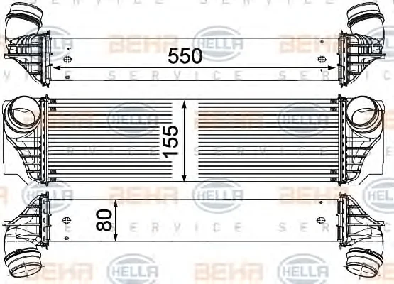 8ML 376 746-401 BEHR/HELLA/PAGID Интеркулер (радиатор интеркулера) (фото 1)