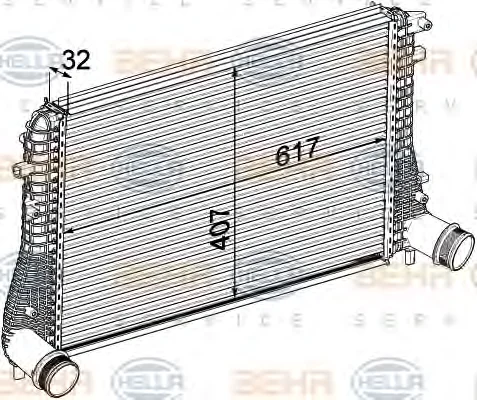 8ML 376 746-721 BEHR/HELLA/PAGID Интеркулер (радиатор интеркулера) (фото 1)