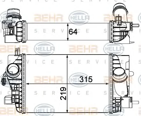 8ML 376 751-131 BEHR/HELLA/PAGID Интеркулер (радиатор интеркулера) (фото 1)