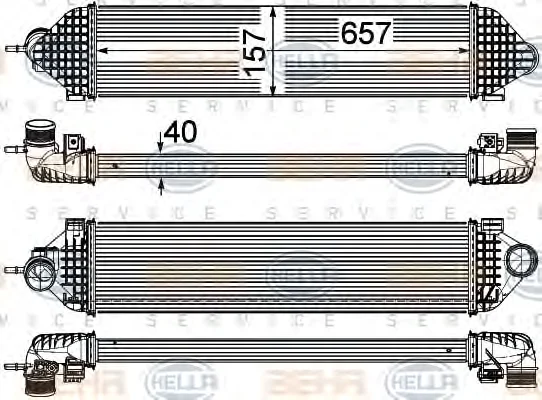 8ML 376 755-621 BEHR/HELLA/PAGID Интеркулер (радиатор интеркулера) (фото 1)