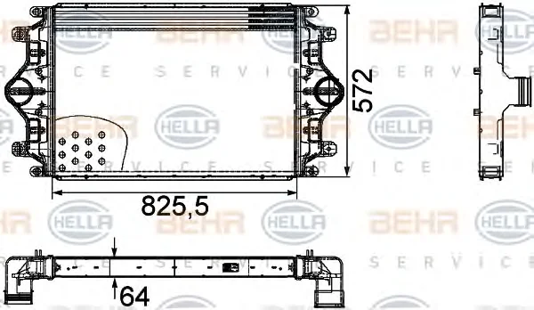 8ML 376 760-421 BEHR/HELLA/PAGID Интеркулер (радиатор интеркулера) (фото 1)