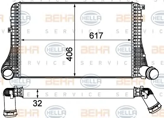 8ML 376 787-621 BEHR/HELLA/PAGID Интеркулер (радиатор интеркулера) (фото 1)