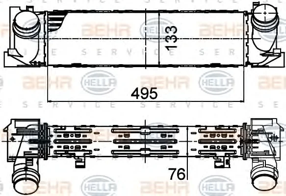 8ML 376 791-751 BEHR/HELLA/PAGID Интеркулер (радиатор интеркулера) (фото 1)