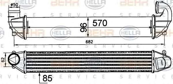 8ML 376 911-411 BEHR/HELLA/PAGID Интеркулер (радиатор интеркулера) (фото 1)