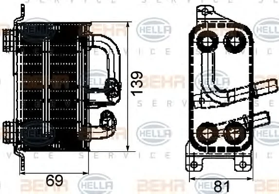 8MO 376 745-751 BEHR/HELLA/PAGID масляный радиатор двигателя (фото 1)