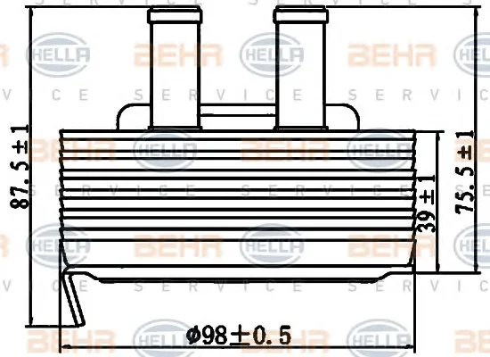 8MO 376 797-131 BEHR/HELLA/PAGID масляный радиатор двигателя (фото 1)