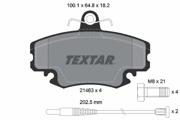 89002500 TEXTAR Комплект тормозов, дисковый тормозной механизм (фото 1)