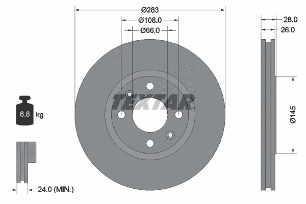 89003400 TEXTAR Комплект тормозов, дисковый тормозной механизм (фото 1)