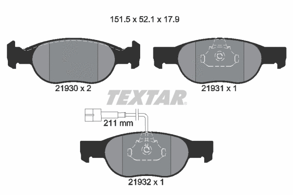 89004200 TEXTAR Комплект тормозов, дисковый тормозной механизм (фото 1)