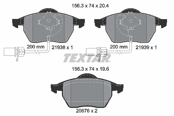 89004300 TEXTAR Комплект тормозов, дисковый тормозной механизм (фото 1)