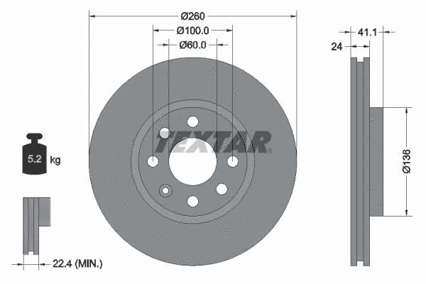 89005800 TEXTAR Комплект тормозов, дисковый тормозной механизм (фото 2)