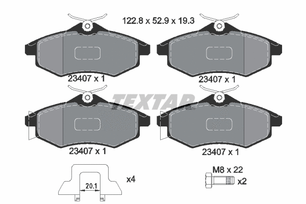 89006500 TEXTAR Комплект тормозов, дисковый тормозной механизм (фото 1)