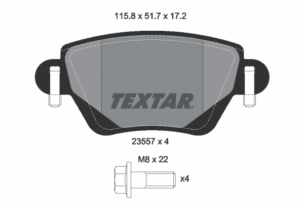 89007100 TEXTAR Комплект тормозов, дисковый тормозной механизм (фото 1)