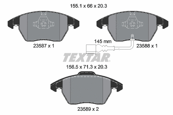 89007300 TEXTAR Комплект тормозов, дисковый тормозной механизм (фото 1)