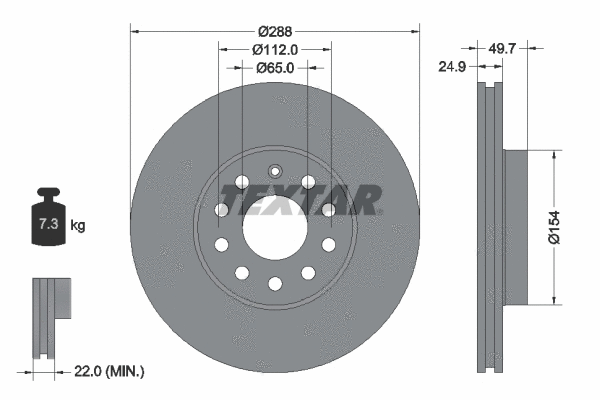 89007300 TEXTAR Комплект тормозов, дисковый тормозной механизм (фото 2)