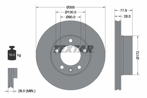 89007800 TEXTAR Комплект тормозов, дисковый тормозной механизм (фото 2)